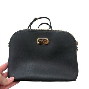 Michael Kors Cindy Dome Crossbody Bag in Black Saffiano Leather